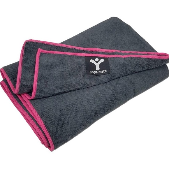 Gray and Pink Yoga Towel - Picture 2 of 6
